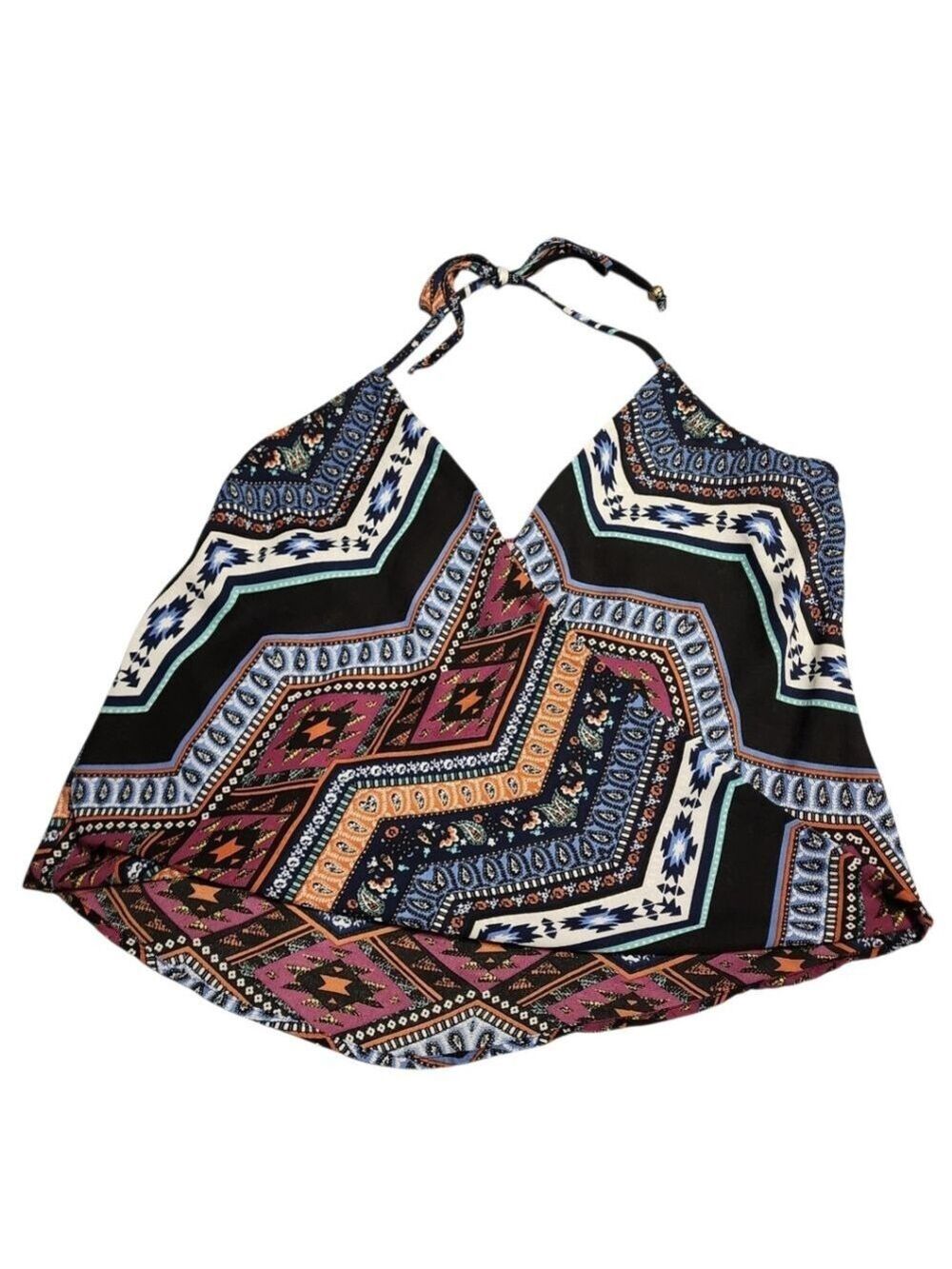 Veronica M Multicolored Halter Top Medium